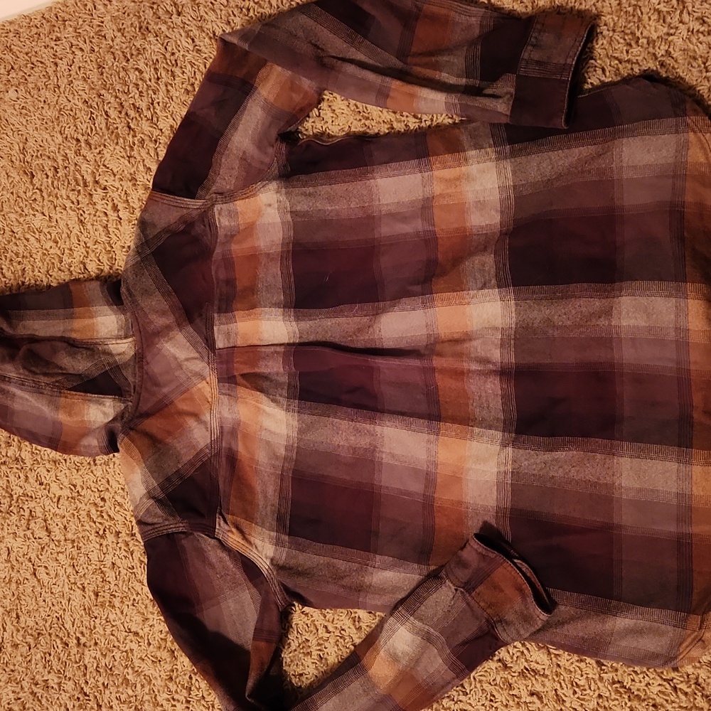 Carhartt Plaid Shirt with Hood - Purple and Brown Womans Size 8/10 - Picture 6 of 6